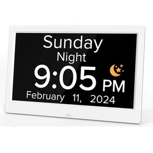 Horloge-réveil numérique pour personnes âgées de 10 pouces, grand écran, lecture facile du jour, de la date et de l'heure pour les seniors - Product Image 1