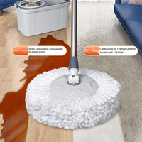 Ensemble serpillière et seau en microfibre écologique en acier, pas cher, avec rotation à 360° pour le nettoyage des sols (vente en gros)