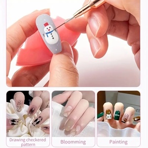 Stylo à pointe ultra-fine pour nail art, pinceau à fleurs peintes à la main, outil de traçage à manche en plastique pour gel UV et photothérapie - Product Image 5