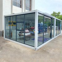 Ufficio Prefabbricato Moderno a Un Piano, Negozio Modulare Portatile in Container, Chiosco Commerciale con Vetrine