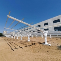 Structure de carport solaire modulaire de type T, cadre en acier anodisé pour parkings à double rangée, projets d'installation photovoltaïque commerciaux