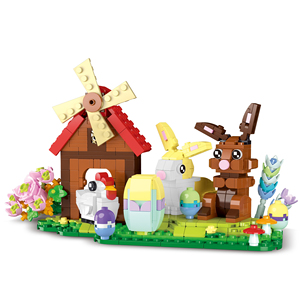 Set di giocattoli creativi MOC modello di plastica giocattolo con Panda cervo pollaio bovini cavalli e capannone di pecora - Product Image 1