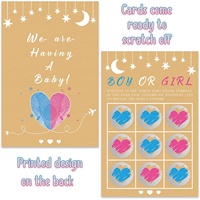 Cartes de billets de loterie à gratter pour révélation de sexe personnalisées Cartes d'annonce de sexe double face Jeu de baby shower pour amis de la famille
