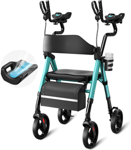 <span class=keywords><strong>Deambulatore</strong></span> Verticale <span class=keywords><strong>con</strong></span> Supporto per Avambraccioli, Ausilio per la Deambulazione Pieghevole <span class=keywords><strong>con</strong></span> Sedile per Anziani, Riabilitazione e Assistenza Ospedaliera - Product Image 1