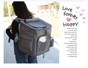 Sac à dos pliable de randonnée de voyage avec fermeture à glissière de sécurité et sac à dos de transport pour animaux de compagnie en maille respirante pour petits chiens et chats de taille moyenne - Product Image 4