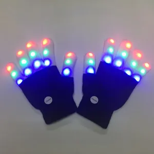 Light Show LED Gloves Rave Light Finger Lighting Flashing Glow Mittens Fingertip