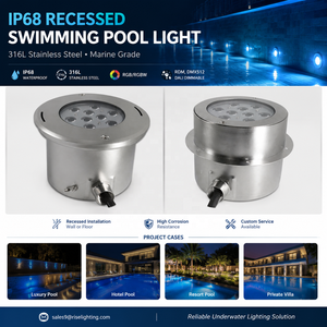 Foco Sumergible para <span class=keywords><strong>Piscina</strong></span> de Acero Inoxidable, Luz <span class=keywords><strong>LED</strong></span> de 6000K, Cable de 3m, DC24V, 6*2W, IP68 Impermeable, Gran Venta - Product Image 1