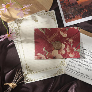 Set di Buste e Carta da Lettere Retrò A4 in Stile Europeo, Carta Patinata con Stampa a Caldo per Lettere d'Amore <span class=keywords><strong>Scritte</strong></span> a Mano - Product Image 4