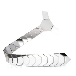 Hamocigia Custom Fashion Skinny Men Wedding Party Costume specchio in pelle <span class=keywords><strong>cravatta</strong></span> acrilica - Product Image 3