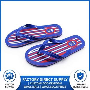 Custom Logo OEM ODM Rubber Sole <b>Flip</b> <b>Flops</b> Durable Anti Slip <b>Beach</b> Sandals Manufacturer For Men - Product Image 1