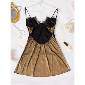 G2508001金色性感睡裙蕾丝睡裙内衣女性蕾丝睡衣家居服婴儿内衣 - Product Image 6