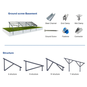 Système de montage <span class=keywords><strong>solaire</strong></span> au sol en acier galvanisé à chaud / Support / Structure résistant aux vents jusqu'à 60 m/s, durée de vie de 25 à 30 ans - Product Image 2