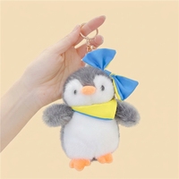 Porte-clés en peluche pingouin directement de l'usine, logo personnalisé, rembourrage en coton PP 3D doux, mini jouet animal, approvisionnement en gros pour les boutiques de cadeaux et la vente au détail