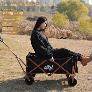 カスタムロゴ10インチホイールハンドカートポータブル折りたたみ式キャンプカーナイトマーケットストール車折りたたみ式トロリープラットフォーム - Product Image 2