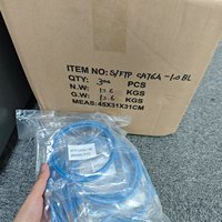 Cable de conexión azul Cat6A con doble blindaje (S/FTP) 26AWG Cable Ethernet RJ45 moldeado de cobre desnudo puro