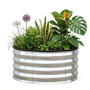 Circular Modular Galvanized Steel Raised Garden Bed Corrugated <b>Large</b> Outdoor Metal Rustproof Heavy Duty Easy-to-assemble <b>Planter</b> - Product Image 1