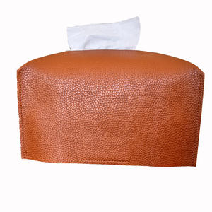 Cubierta de caja de pañuelos, soporte de caja de pañuelos plegable de cuero PU refinado, soporte decorativo/organizador para encimera de tocador de baño - Product Image 2