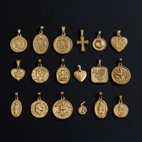 Liontin Koin Potret Vintage Mewah Bahan Stainless Steel 316L 18K untuk Pembuatan Perhiasan Grosir