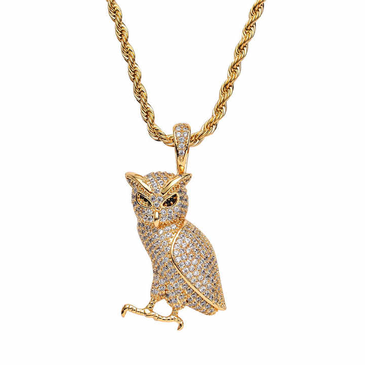 New Hot Zircon Pendant Owl Necklace For 