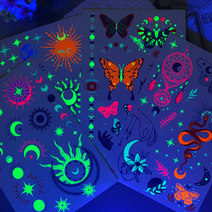 สติกเกอร์สัก<span class=keywords><strong>ลาย</strong></span>เรืองแสง<span class=keywords><strong>ลาย</strong></span>ดาว พระจันทร์ <span class=keywords><strong>งู</strong></span> <span class=keywords><strong>ผีเสื้อ</strong></span> สำหรับติดหน้าและตัว ใช้ชั่วคราว เหมาะสำหรับงานปาร์ตี้ ตัวอย่างฟรี - Product Image 3