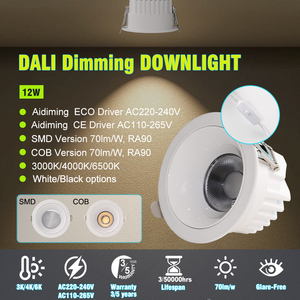 Dali DT6 DT8 regulable sintonizable 12W Downlight antideslumbrante COB SMD <span class=keywords><strong>CCT</strong></span> foco ajustable empotrable Led <span class=keywords><strong>Spot</strong></span> Down Light - Product Image 4