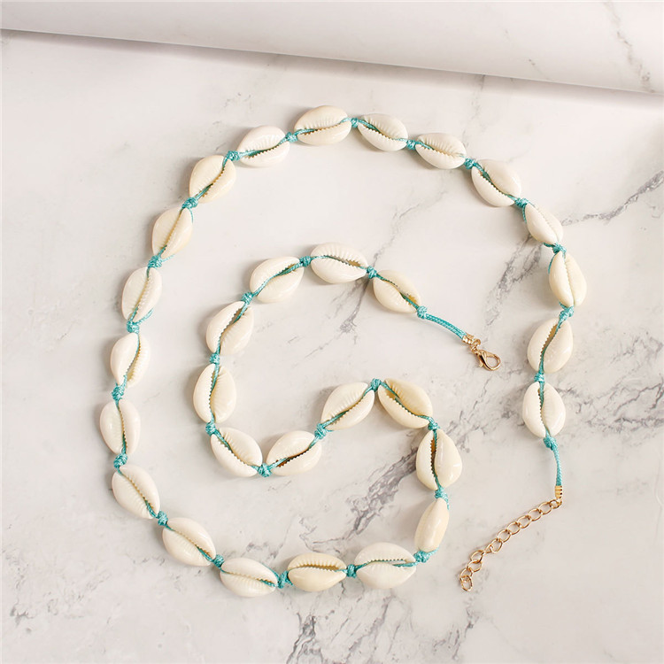 Trendz Naturel Initial Longue Coquille Ronde Enfants Pendentif Collier Pour Enfants