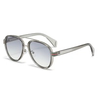 Usine En Gros Lunettes De Soleil Pilote Lunettes De Soleil Designer Pare-Soleil Forme Ronde Double Pont Lunettes De Soleil pour Hommes