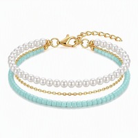 Bracelets empilables bohèmes multicolores en fausses perles, ensemble de bracelets perlés multicouches pour femmes, bijoux de fête et de festival, vente chaude