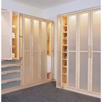 Nouveau design moderne de meubles de chambre à coucher personnalisés armoire en bois à porte en verre