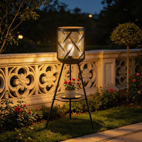 Lampes de jardin d'extérieur, lampes à LED étanches, lampes sur pied en métal artistiques, éclairage solaire pour pelouse, patio