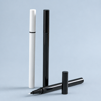 Emballage vide pour stylo eyeliner liquide à bille en acier avec tête de brosse remplaçable, tube en plastique personnalisé avec logo OEM pour stylo eyeliner
