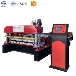 เครื่องขึ้นรูปลอนหลังคาทรงสี่เหลี่ยมคางหมูอัตโนมัติ พร้อม PLC เกียร์บ็อกซ์ เครื่องยนต์ ปั๊ม และลูกปืน - Product Image 1
