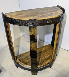 Mesa auxiliar de barril de bourbon semicircular con logo grabado, <span class=keywords><strong>barriles</strong></span> de whisky en venta, dispensador de vino - Product Image 6