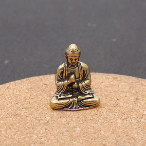 Pendentif en laiton en forme de Bouddha, breloque thématique pour la maison, porte-clés Feng Shui, ornement artisanal portable, religion bouddhiste, cadeau unisexe - Product Image 3