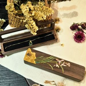 תיבת תכשיטים אישית Cloisonne-מארז עץ בעבודת יד - Product Image 5