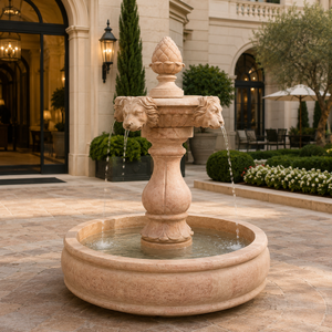 Fuente de Jardín Clásica Beige para Exteriores con Figuras Clásicas y Fuente de Agua para Plaza - Product Image 5