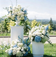 Décoration de table de mariage, grande composition florale d'hortensias, fleurs artificielles en soie de luxe pour la Saint-Valentin, 50 cm, 60 cm, 70 cm, 80 cm, bleu