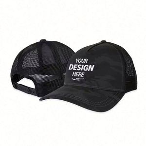 Casquette de camionneur sportive personnalisée à 5 panneaux avec 100% de coton sur le devant et maille 100% de polyester pour les aventures en plein air - Product Image 1