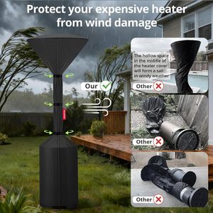 Funda para Calentador de Patio ZJ-JRQ007, Redonda, Tela Oxford 420D, Impermeable, Color Negro Camel, Estilo Americano, para Uso en Exteriores - Product Image 4