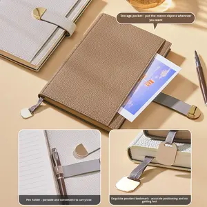 Libreta A5 con Cubierta <span class=keywords><strong>de</strong></span> Imitación <span class=keywords><strong>de</strong></span> Cuero, Diseño con Hebilla, Libreta Personalizada para Oficina, Diario <span class=keywords><strong>de</strong></span> Negocios, Set <span class=keywords><strong>de</strong></span> Libretas <span class=keywords><strong>de</strong></span> Regalo con Impresión - Product Image 5