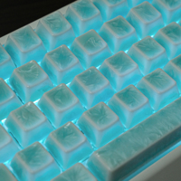 Premium Lake Blue Crystalline Glaze Ceramic Keycaps, Compatible with Cherry and Gateron MX Switch Keyboards, OEM Height