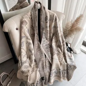 Designer Winter Super Warm Thick Scarf Cashmere Pashmina Women Double-Sided Scarf Cashmere <strong>Shawls</strong> - Product Image 1
