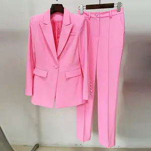 Office Lady Set Spring Autumn New Business Wear Fashion 2 Piece Blazer Set Mid-Length Suit Skinny Blazer Set For Women
