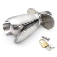 Bouchon anal ouvert en acier inoxydable avec perles extensibles et dispositif de chasteté à verrouillage, jouet sexuel BDSM fétichiste