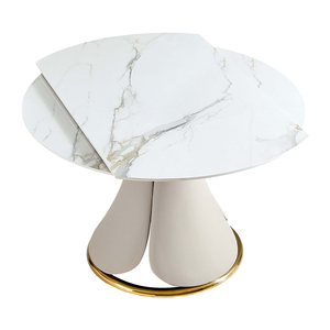 High Quality <strong>Small</strong> Round Dining <strong>Table</strong> <strong>Foldable</strong> and Adjustable Stainless Steel for Home and Hotel Use for Dinner Living Room - Product Image 2