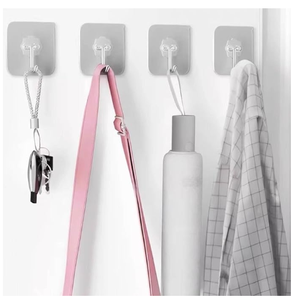 Strong Adhesive Non-Perforated Waterproof Enlarged Transparent Stainless Steel Bathroom Kitchen <strong>Wall</strong> <strong>Hook</strong> - Product Image 2