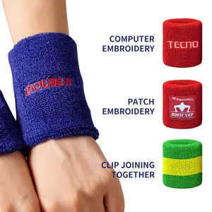 Pulseiras esportivas coloridas com logotipo personalizado, pulseiras de malha de algodão, toalha, pulso, tênis