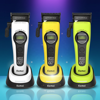 Tondeuse à cheveux USB KM-1593 avec écran LED, moteur sans balais 8000 tr/min, lames DLC durables pour usage domestique