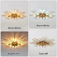 Lustre LED moderne en métal doré pour plafond, cuisine, restaurant, chambre, couloir, style farmhouse