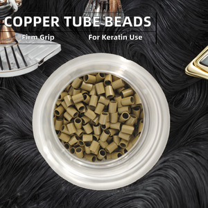 Perles de cuivre en gros pour extensions capillaires, micro-anneaux à maintien fort, 200 pièces en boîte, 3*2.4*4mm, outils pour extensions capillaires - Product Image 2